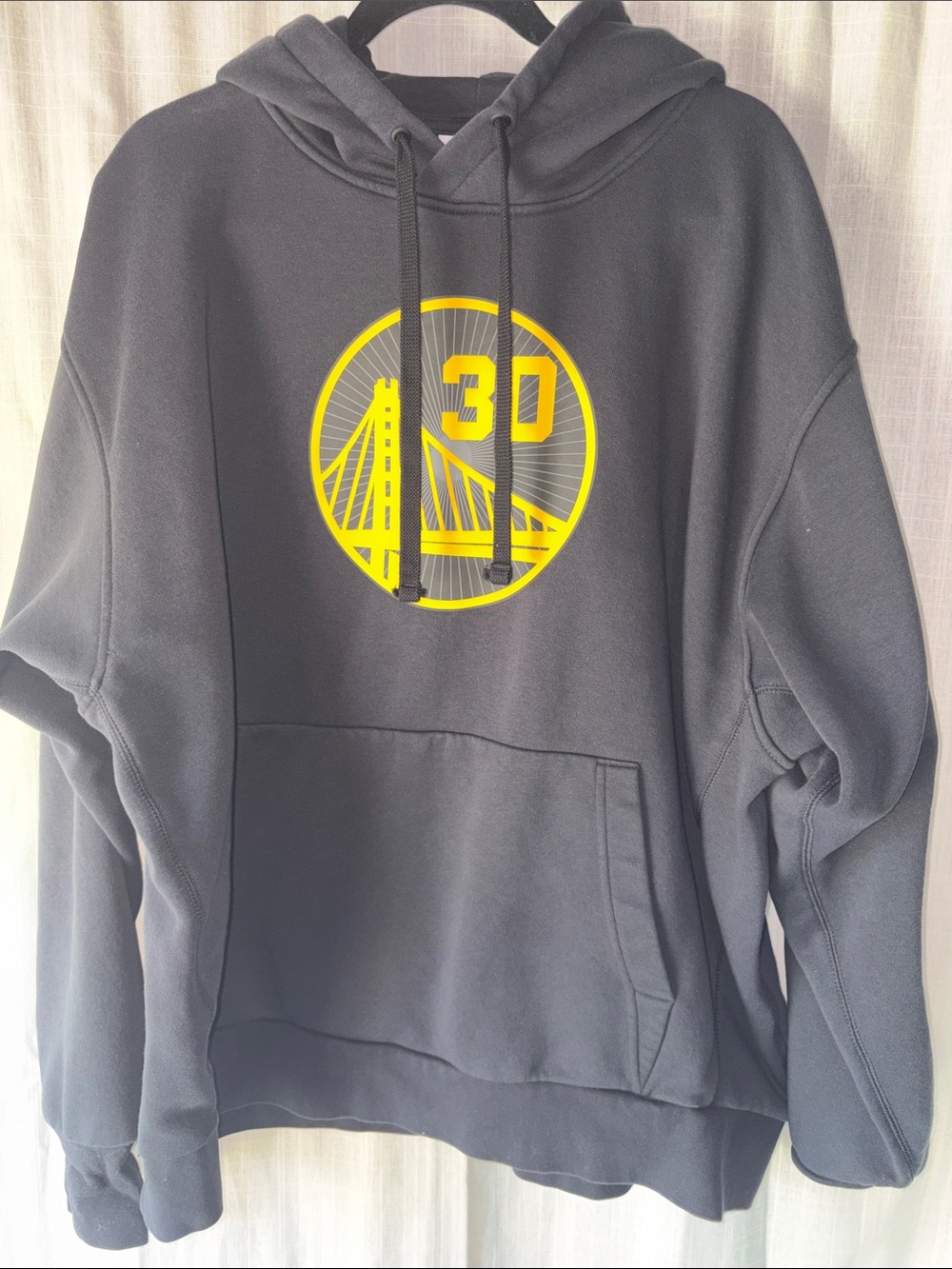 NBA Curry 30 Nike Black Crewneck Hoodie with Yellow Bridge Logo